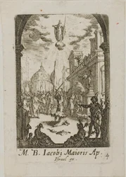 Martelaarschap van de heilige Jacobus de Meerdere, plaat vier uit De Martelaars van de Apostelen