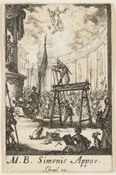 Martelaarschap van de heilige Simon, plaat tien uit De Martelaars van de Apostelen