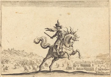 Militaire commandant te paard