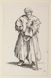 Obese man met neergeslagen ogen, uit de Bedelaars (Le mendiant obese aux yeux baisses)