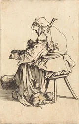 Oude Vrouw met Katten