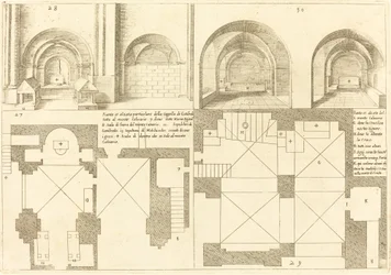Plan en elevatie van de kapel van Godefroy de Bouillon
