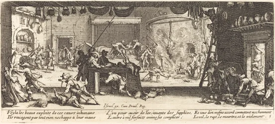 Plundering van een grote boerderij