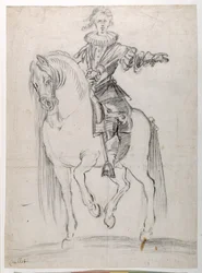 Schets voor Lodewijk XIII te paard
