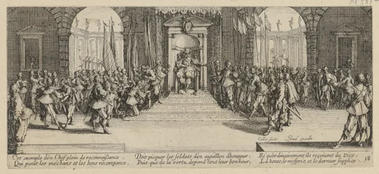 Uitbetaling van soldij, prent 18 uit de reeks 
