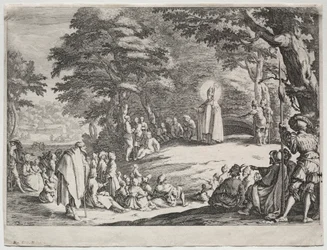 St. Amand predikt in een bos