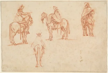 Studie van vier ruiters