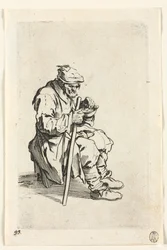 De bedelaars: bedelaar zittend en etend, ca. 1623