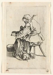 De Bedelaars: Oude Vrouw en Katten