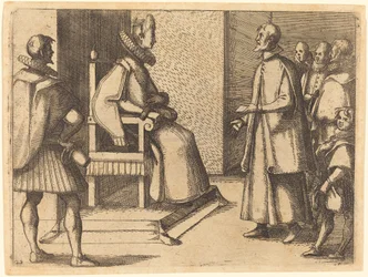 De gezant van Toscane bedankt de koningin