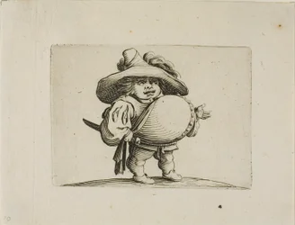 De Man met de Grote Buik Versierd met een Rij Knopen, uit Varie Figure Gobbi