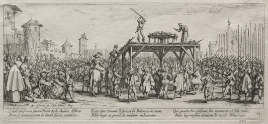 De grote ellende van de oorlog: executie op het rad, 1633