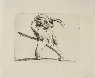 De gemaskerde man met gedraaide benen, uit Varie Figure Gobbi