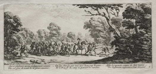 De ellende van oorlog: Arrestatie van misdadigers, 1633