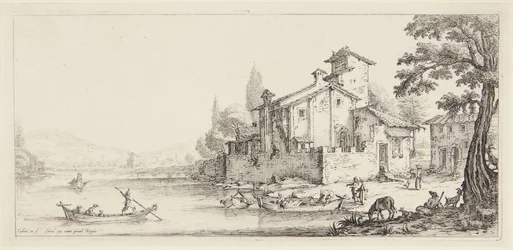 De wandeling bij het water, uit de reeks Paysages Gravées pour Jean de Médicis, Paysages Dessinés à Florence (Landschappen voor Giovanni de Medici of landschappen ontworpen in Florence)