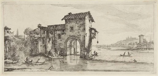 De watermolen, uit de serie Diverse Vedute Designate in Fiorenza (Diverse landschappen ontworpen in Florence)