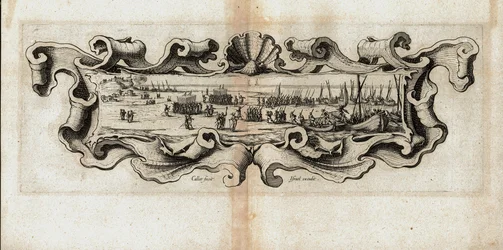 De landing van de troepen (gravure)