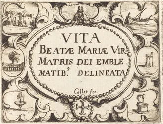 Titelpagina voor "Het Leven van de Maagd in Emblemen"