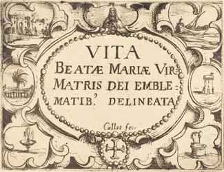Titelpagina voor "Het leven van de Maagd in emblemen"
