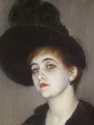 Portret van Marie Blanche Vasnier (detail)