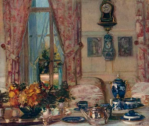 De eetkamer in Offranville, ca. 1909