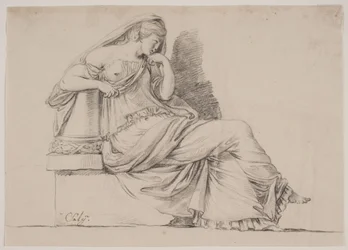 Allegorie. Rouwende vrouwenfiguur