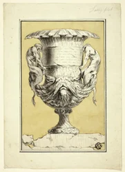 Monumentale vaas met antropomorfe figuren