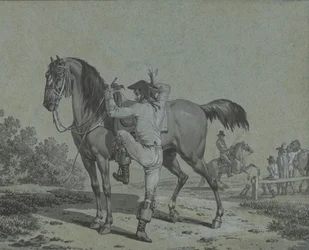 Man die een Paard Beklimt