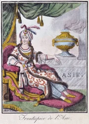 Frontispice van Azië - in "Encyclopedie van Reizen" door Grasset St Sauveur, ed. 1796