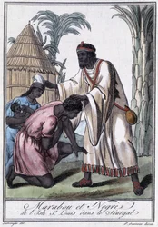 Maraboe van het eiland Saint Louis, Senegal - in "Encyclopédie des voyages" door Grasset Saint Sauveur, ed. Parijs 1796
