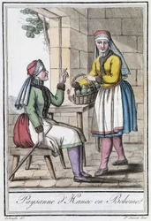 Boerin van Hanac, in Bohemen (Tsjechoslowakije) - in "Encyclopedie van Reizen" door Grasset St Sauveur, Parijs