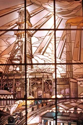 Nancy (departement 54), Art Nouveau, Glas-in-loodramen door Jacques Gruber (1870-1936), bij de zetel van Pont a Mousson, av. de la liberation