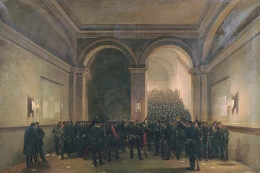 Intocht van het 106e bataljon in het stadhuis van Parijs, 31 oktober 1870
