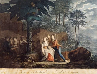 Paul en Virginia, illustratie voor roman door Jacques-Henri Bernardin de Saint-Pierre