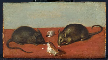 Muizen, ca 1600 (olieverf op eikenhout)