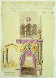 Project voor de Decoratie van Notre Dame voor de Doop van de Hertog van Bordeaux