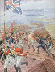 Napoleon (1769-1821) bij het beleg van Toulon, 17 december 1793, illustratie uit 