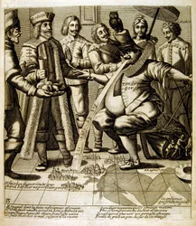 Illustratie van fabels door Jean de La Fontaine (gravure