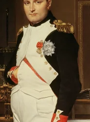 Detail van De keizer Napoleon in zijn studeerkamer in de Tuilerieën