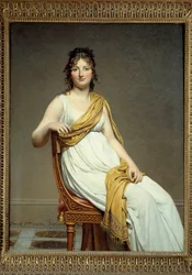Portret van Madame Raymond Verninac (1780-1827), zus van Eugène Delacroix. Schilderij door Jacques Louis David (1748-1825) 1799. Musee du Louvre, Parijs