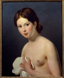 Portret van een jong meisje. Schilderij van Jacques Louis David (1748-1825)