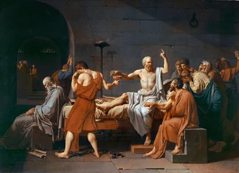 De dood van Socrates (olieverf op doek)