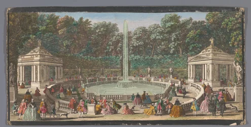 Gezicht op het Bosquet des Dômes in de Tuin van Versailles