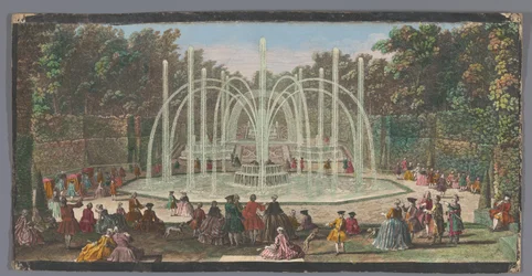 Gezicht op het Bosquet des Trois Fontaines in de Tuin van Versailles