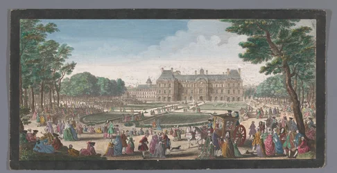 Gezicht op het Palais du Luxembourg te Parijs gezien vanaf de tuin