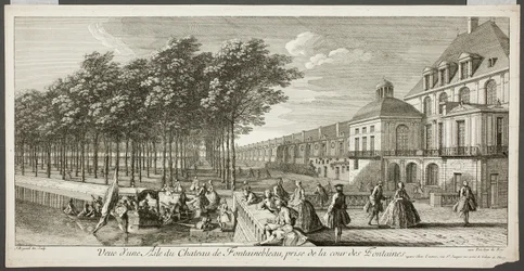 Gezicht op een vleugel van het paleis van Fontainebleau, uit de serie Le Château de Fontainebleau