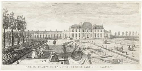 Gezicht op het kasteel van Meudon en een deel van de parterre