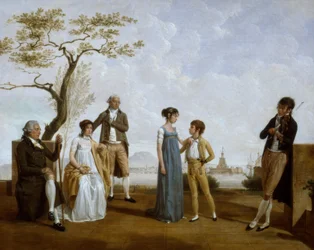 Familiefoto voor een haven