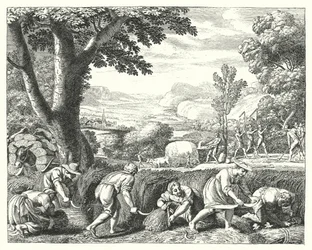 Oogstscène (gravure)