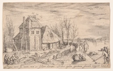 Winterlandschap met schaatsers, van Landschappen